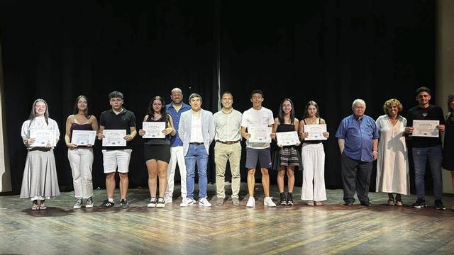 Los galardonados en el homenaje en Caldas.