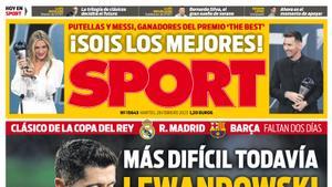 Esta es la portada de SPORT de hoy, 28 de febrero