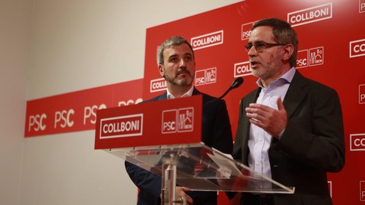 El socialista Jaume Collboni (izquierda) junto a Quim Mestre.