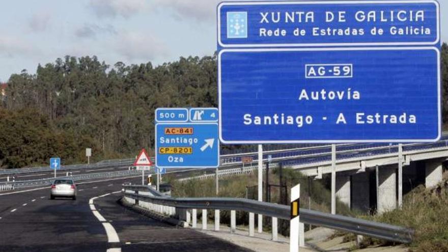 Imagen de la actual autovía AG-59, que se pretende prolongar hasta A Estrada.  // Bernabé / Luismy