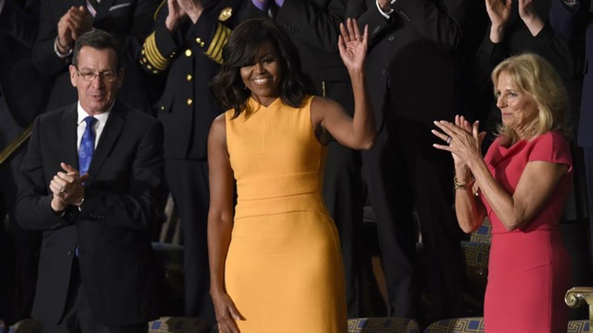 Michelle Obama con vestido amarillo
