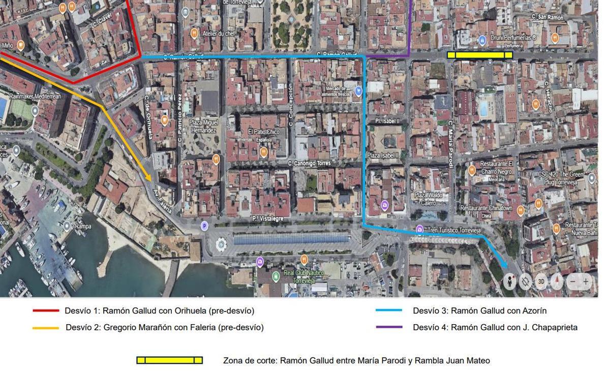 Pre -desvíos y desvíos propuestos por la Policía Local ante las obras