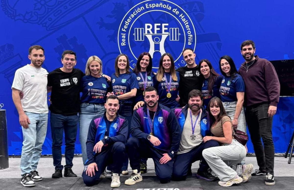 Equipo de halterofília completo.