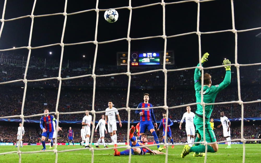 El gol de Sergi Roberto al PSG, foto a foto