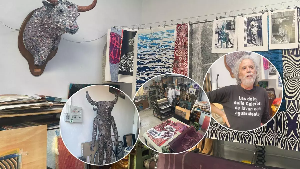 La guarida creativa del artista Luis Rosado en Cáceres: "El Helga es un pelotazo para la ciudad"