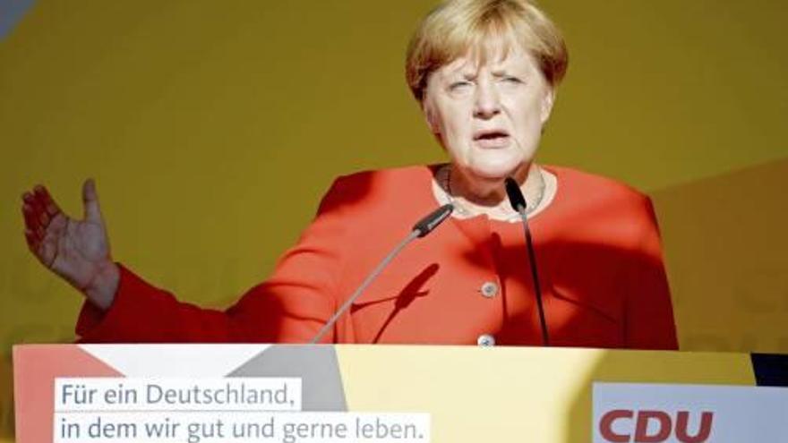 Merkel va participar en un acte de campanya.