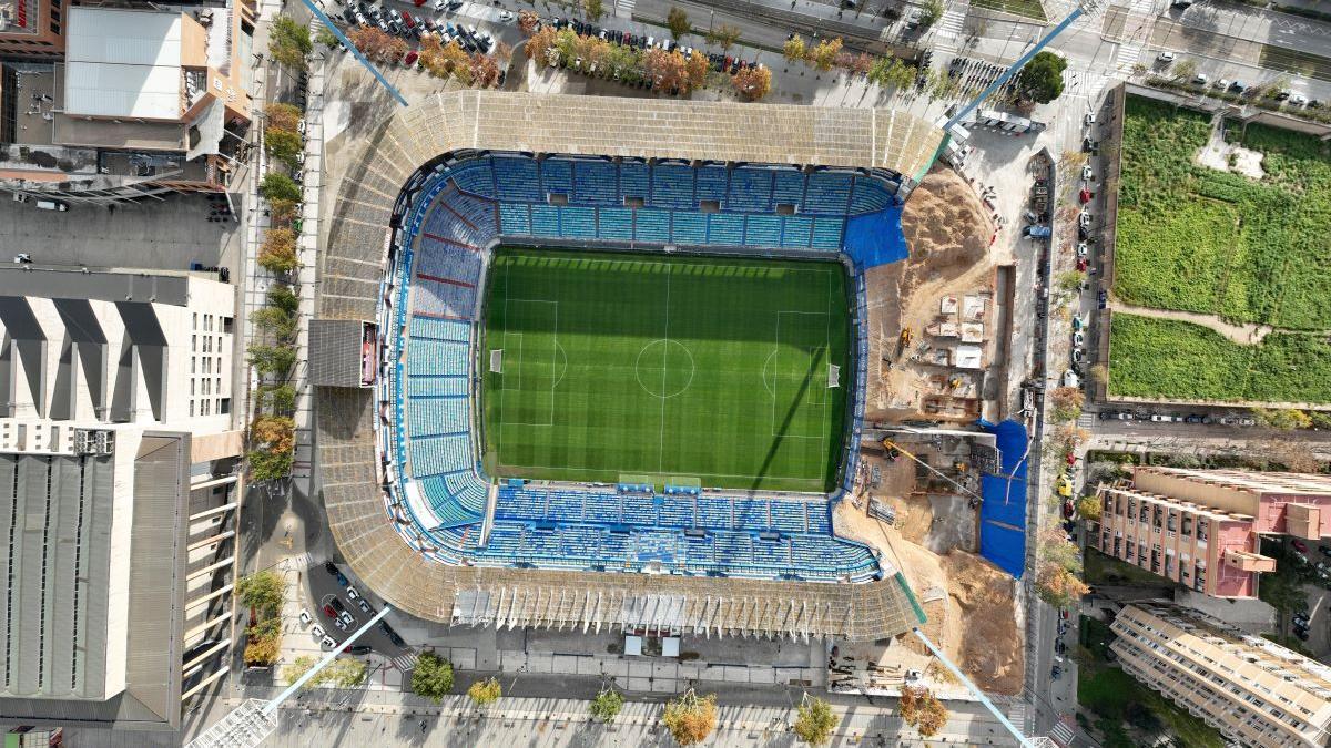 Así van las obras de La Romareda a vista de dron