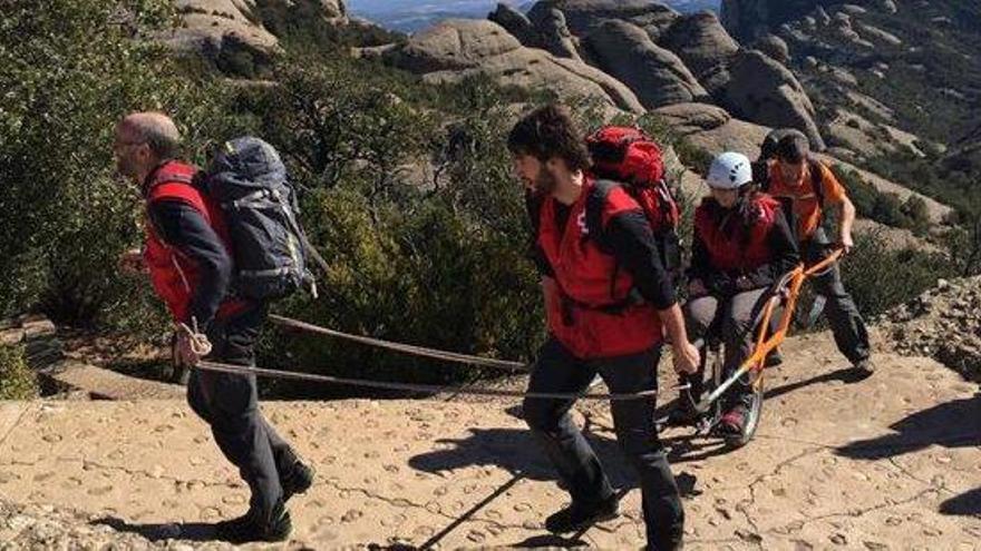 Una de les pujades a Sant Jeroni fetes amb la cadira Joelet per portar-hi una usuària amb mobilitat reduïda