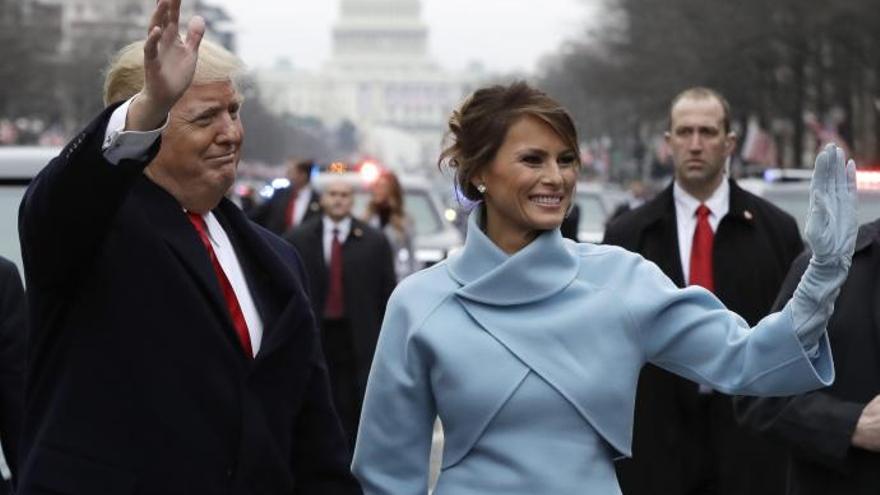 Donald Trump junto a su mujer Melania, oriunda de Eslovenia.