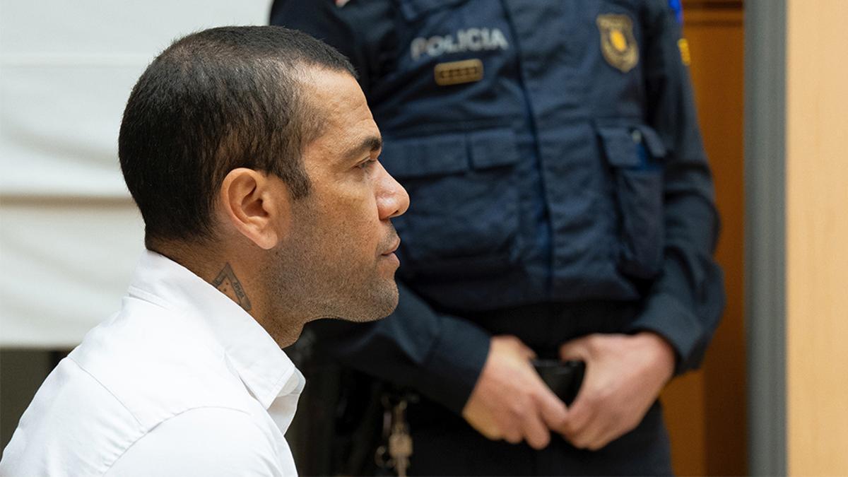 El exfutbolista Dani Alves en un juicio en la Audiencia de Barcelona.