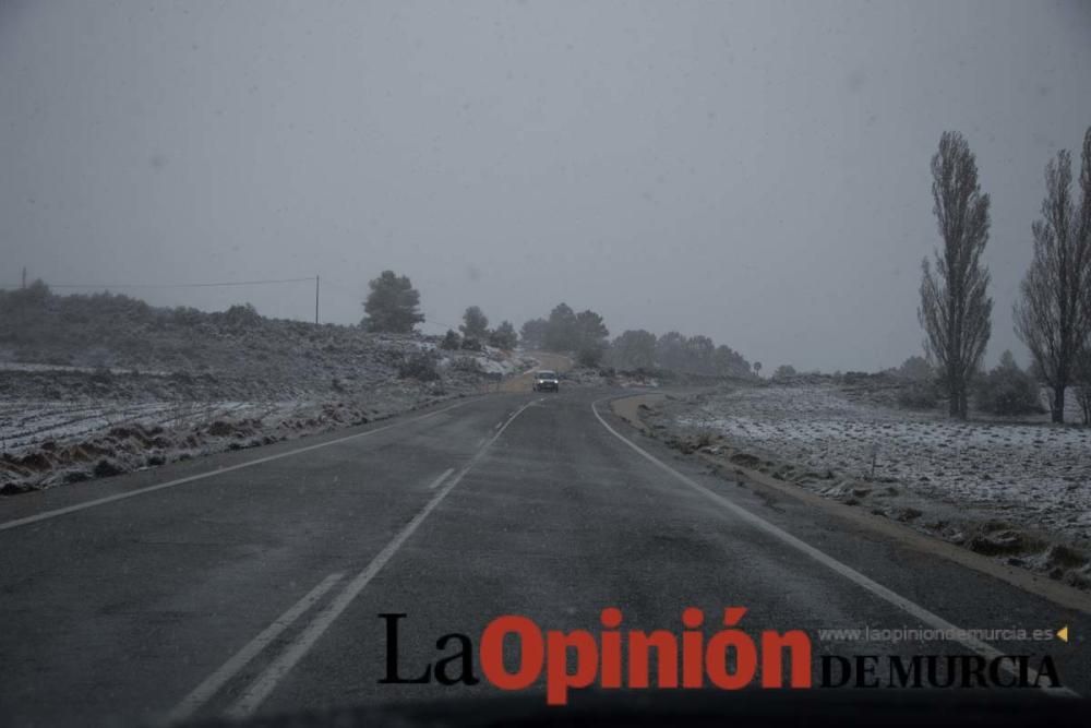 Nieva en las pedanías altas de la comarca del Noro