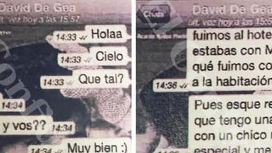 Captura de pantalla de la conversación de De Gea con la prostituta