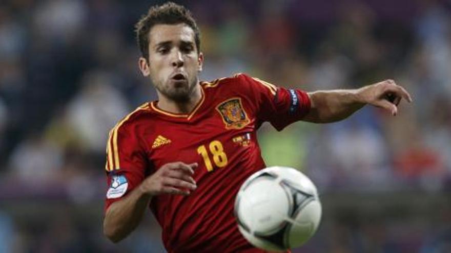 Jordi Alba, en el partido ante Francia en la Eurocopa.