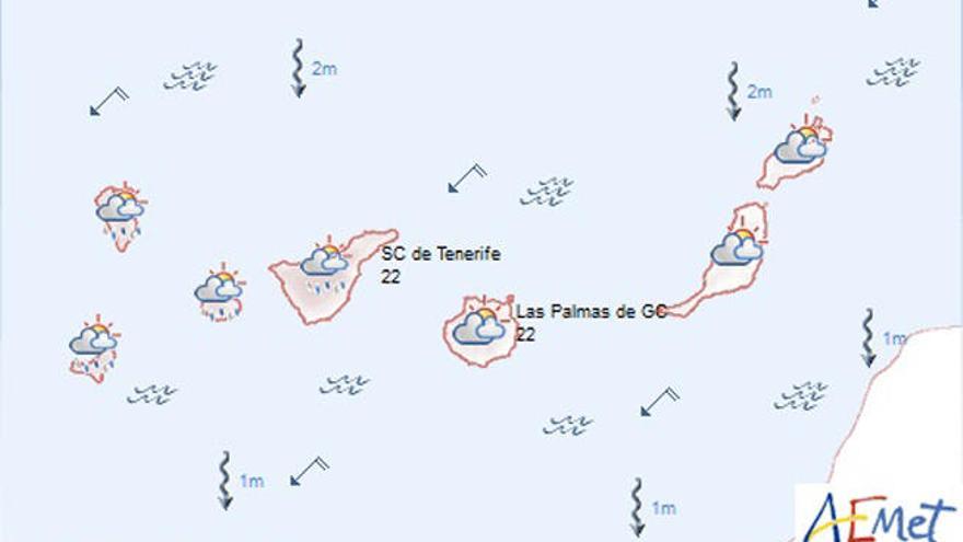 Predicción para este sábado en Canarias.