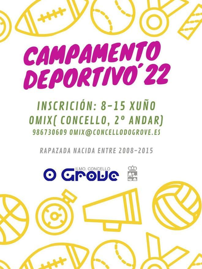 El cartel del campamento deportivo.