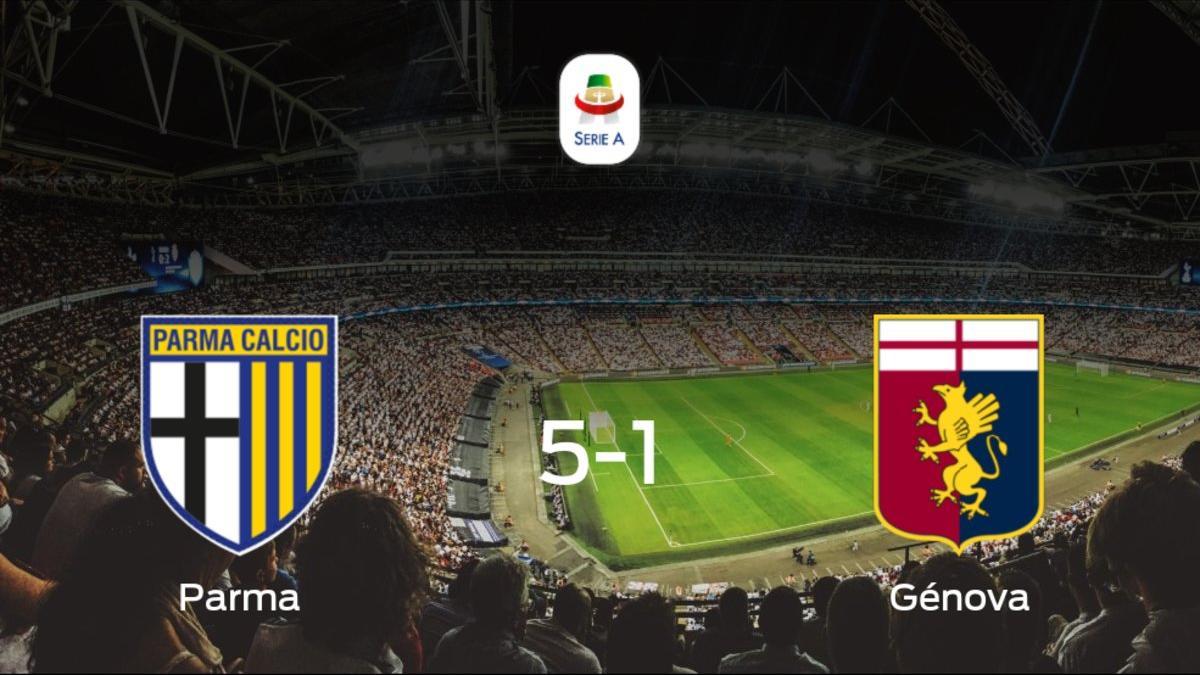 El Parma se queda con los tres puntos frente al Génova (5-1)
