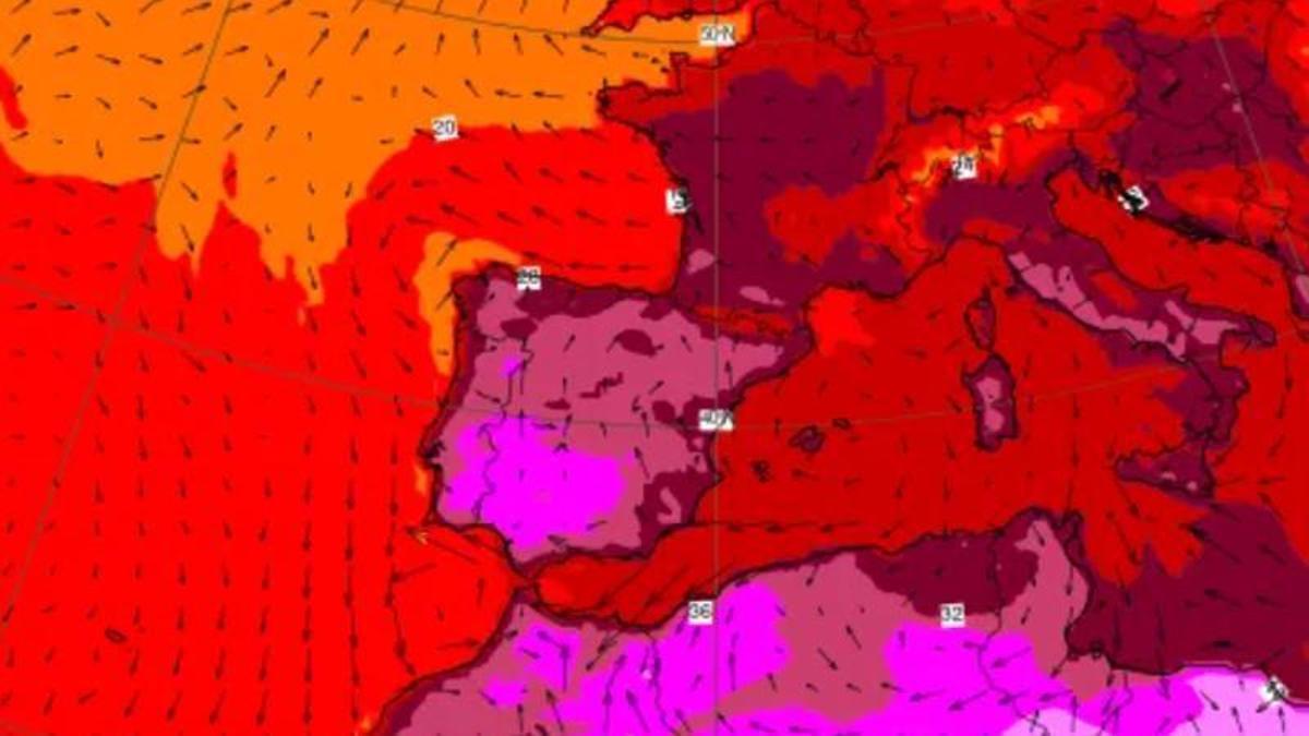 Mapa térmico para este martes en Europa