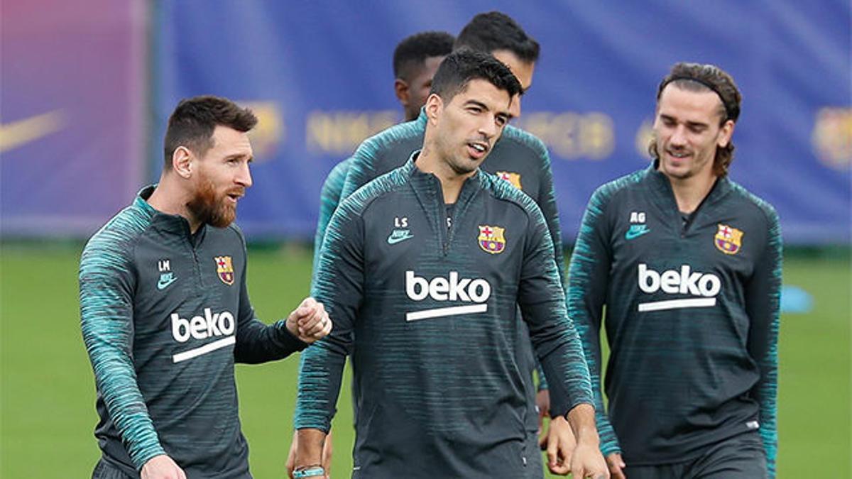 El Barça se entrena antes de su cita contra el Slavia de Praga