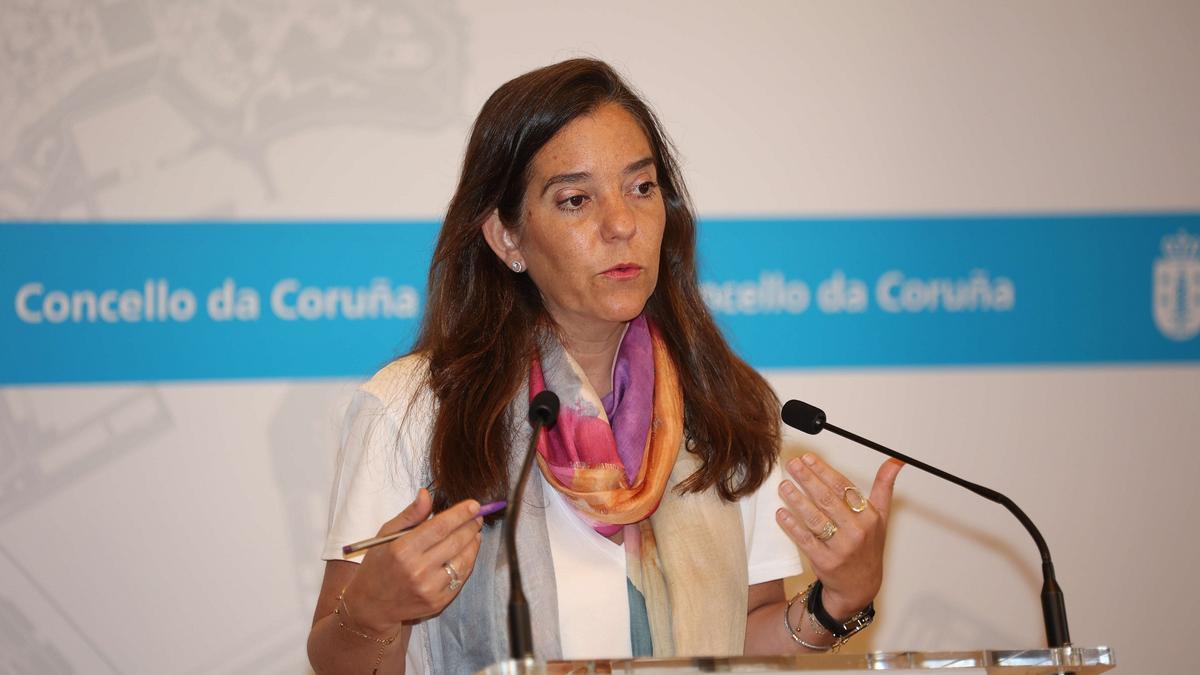 Inés Rey, en una comparecencia como alcaldesa de A Coruña