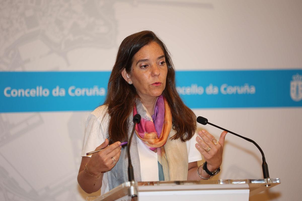 Inés Rey, en una comparecencia como alcaldesa de A Coruña