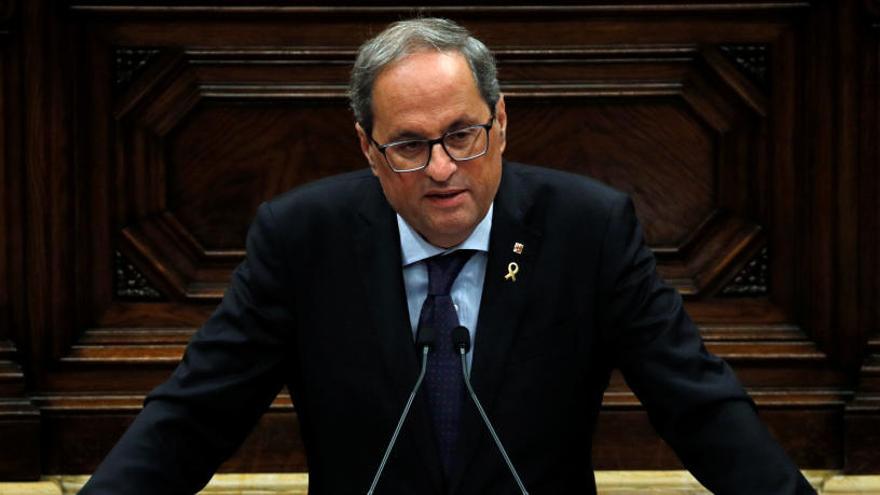 Quim Torra comparece ante el Parlament.