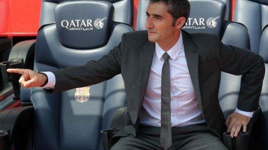 Ernesto Valverde es va asseure ahir per primer cop a la banqueta de l&#039;equip local del Camp Nou