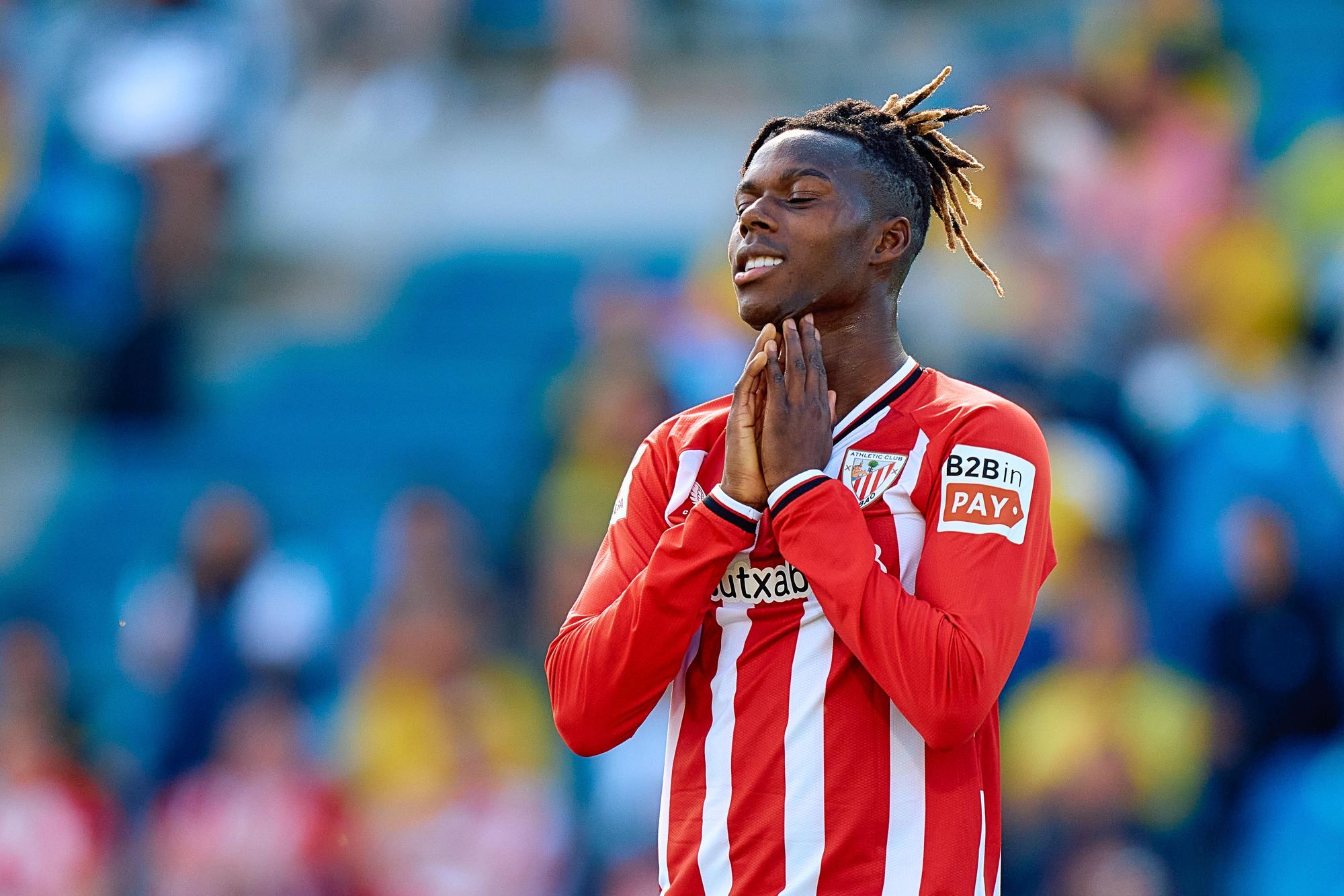 Nico Williams of Athletic Club reacts during the Spanish league, La Liga EA Sports, football match played between UD Las Palmas and Athletic Club at Estadio Gran Canaria on March 10, 2024, in Las Palmas de Gran Canaria, Spain. AFP7 10/03/2024 ONLY FOR USE IN SPAIN / Gabriel Jimenez / AFP7 / Europa Press;2024;SOCCER;Sport;ZSOCCER;ZSPORT;UD Las Palmas v Athletic Club - La Liga EA Sports;