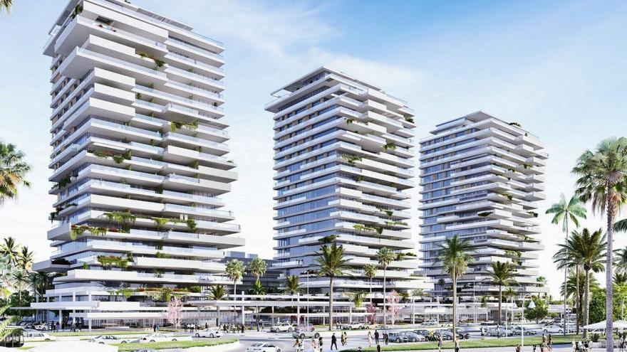 Las dos «Málaga Towers»  en obras culminarán en altura este octubre