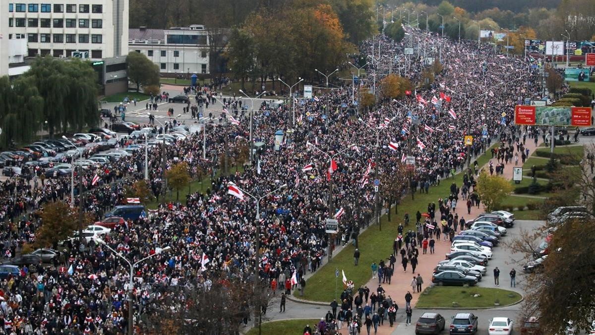 Manifestación contra el presidente en Minsk este domingo