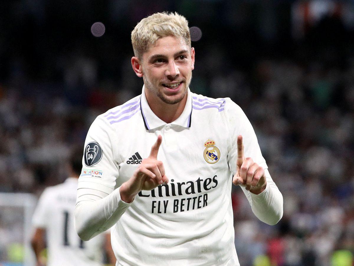 Fede Valverde celebra un gol con el Real Madrid