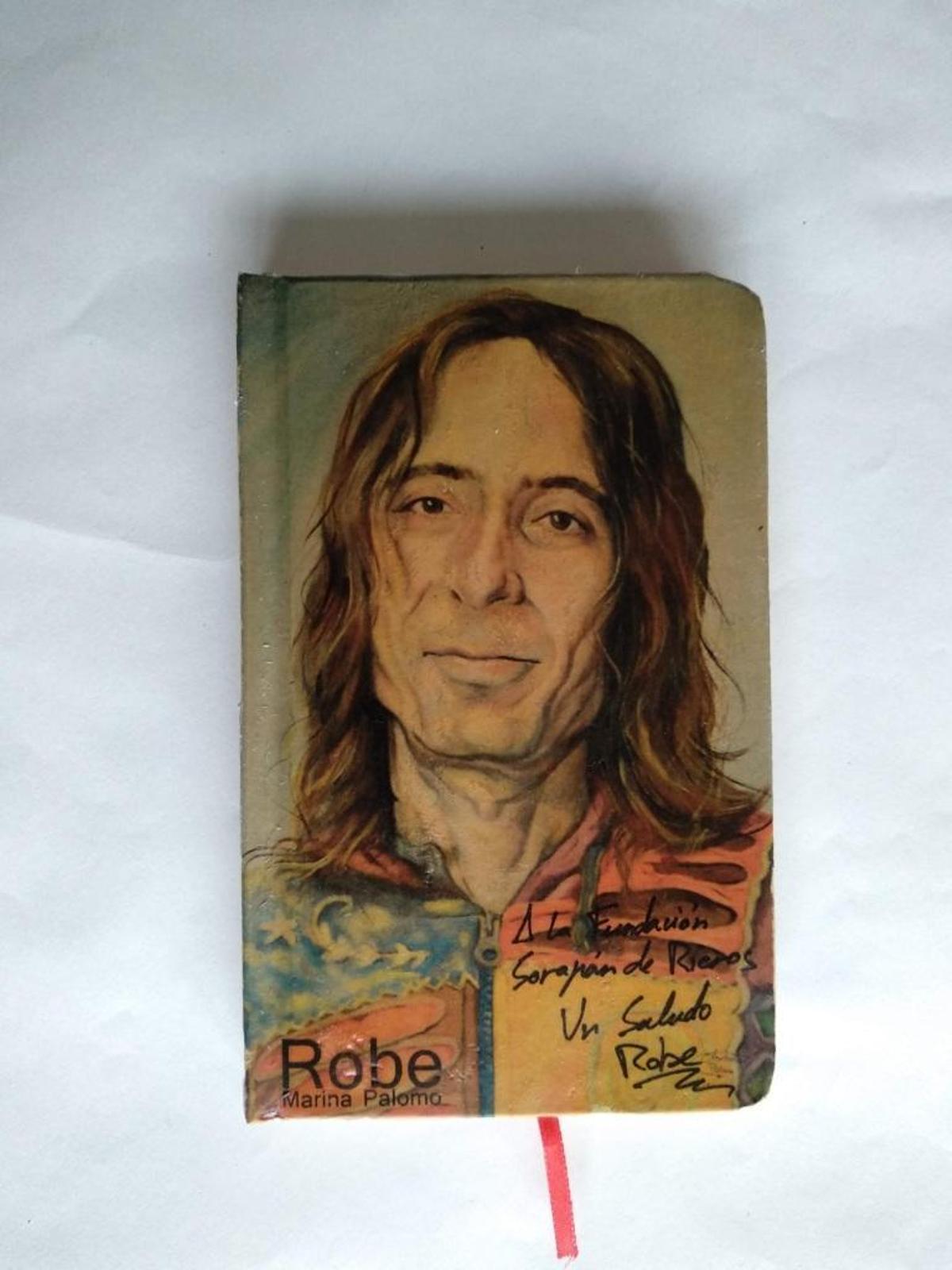 Libreta de Sorapán de Rieros, con una imagen cedida por Robe, hecha retrato por Marina.