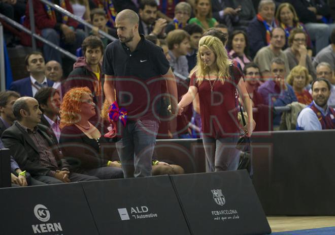 Shakira y Piqué, en el Palau Blaugrana