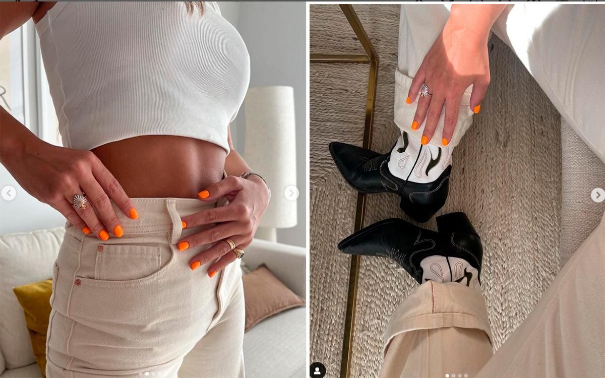 La manicura que se lleva este verano es la naranja ácida.