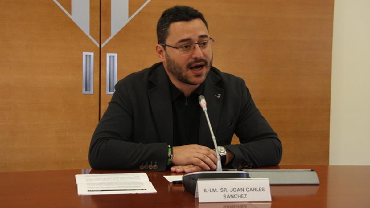 El alcalde de Sabadell, Joan Carles Sanchez, en la roda de premsa