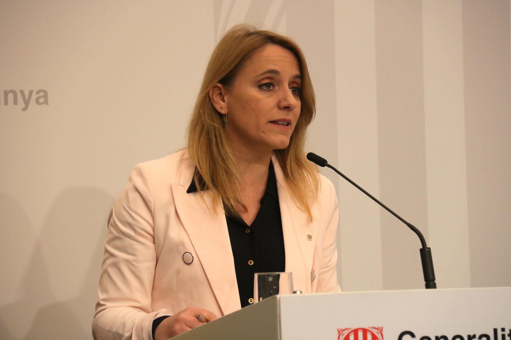 La consellera d'Economia i Hisenda, Natàlia Mas Guix, a la roda de premsa presentant el balanç del Pla de prevenció i reducció del frau fiscal 2019-2022, al Districte Administratiu.