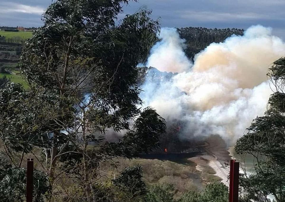 El incendio registrado en el monte en el año 2019.