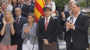 Declaració institucional de Puigdemont per anunciar la data i la pregunta del referèndum.