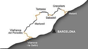 Ciudades que pretende comunicar el tren orbital sin pasar por Barcelona