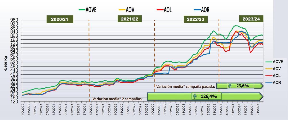 Evolución precio aceite de oliva