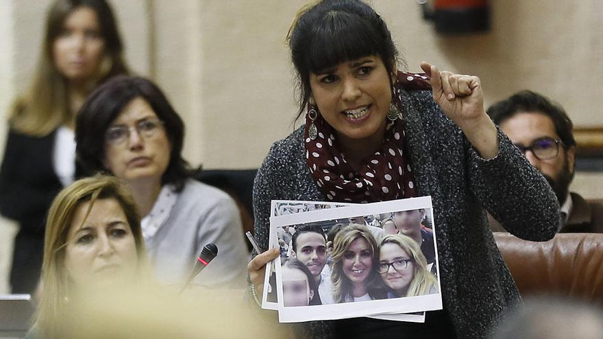 Teresa Rodríguez, durante la sesión de control al Gobierno andaluz.