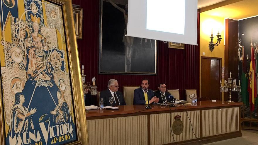 Cartel anunciador de la procesión magna de la Virgen de la Victoria.