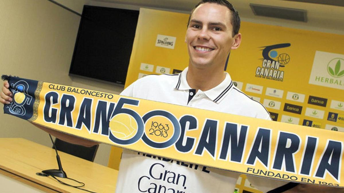 Kyle Kuric el día de su presentación como jugador del Gran Canaria