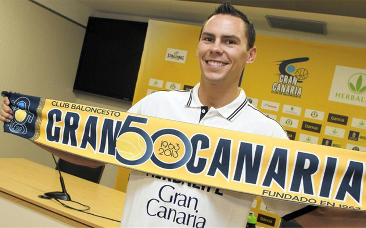Kyle Kuric el día de su presentación como jugador del Gran Canaria
