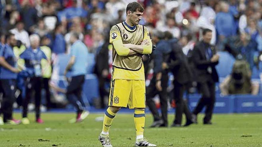 Iker Casillas, en un partido con la selección española en 2016.