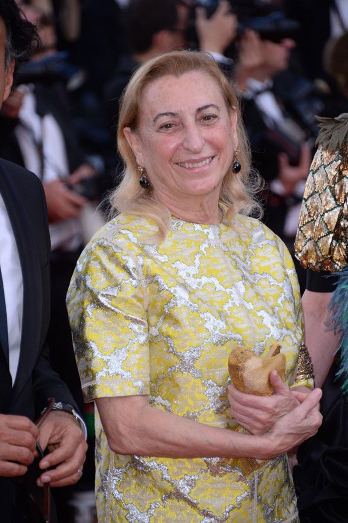 La diseñadora Miuccia Prada en la presentación de &quot;The Killing Of A Sacred Deer&quot;