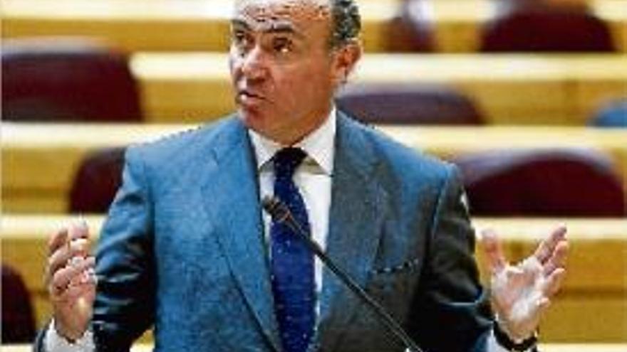 De Guindos, ahir, durant una intervenció al ple del Senat