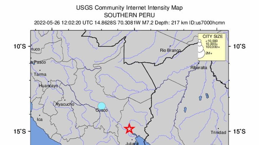 Registrado en Perú un terremoto de magnitud cercana a 7