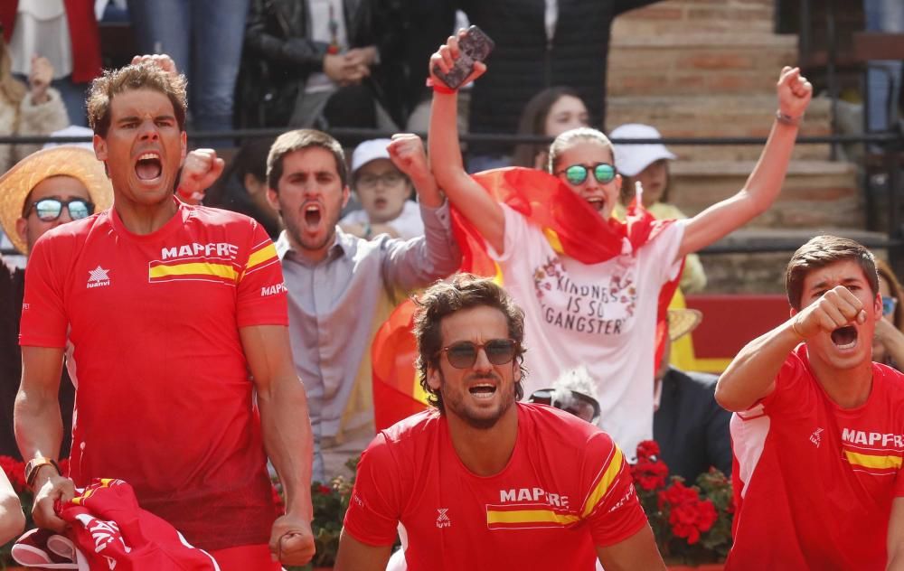 La celebración del equipo español de Copa Davis