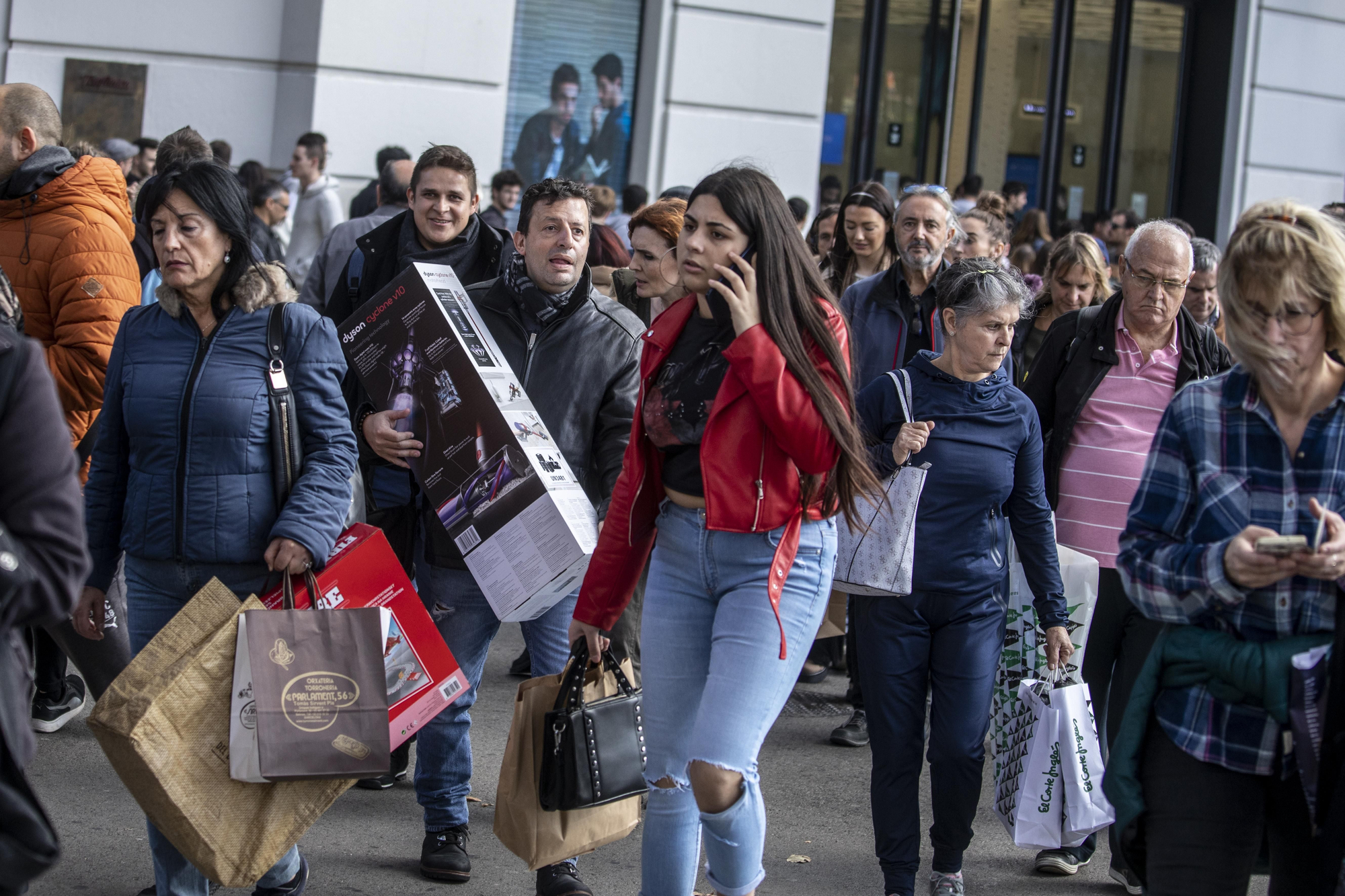 Compras navideñas en Barcelona.