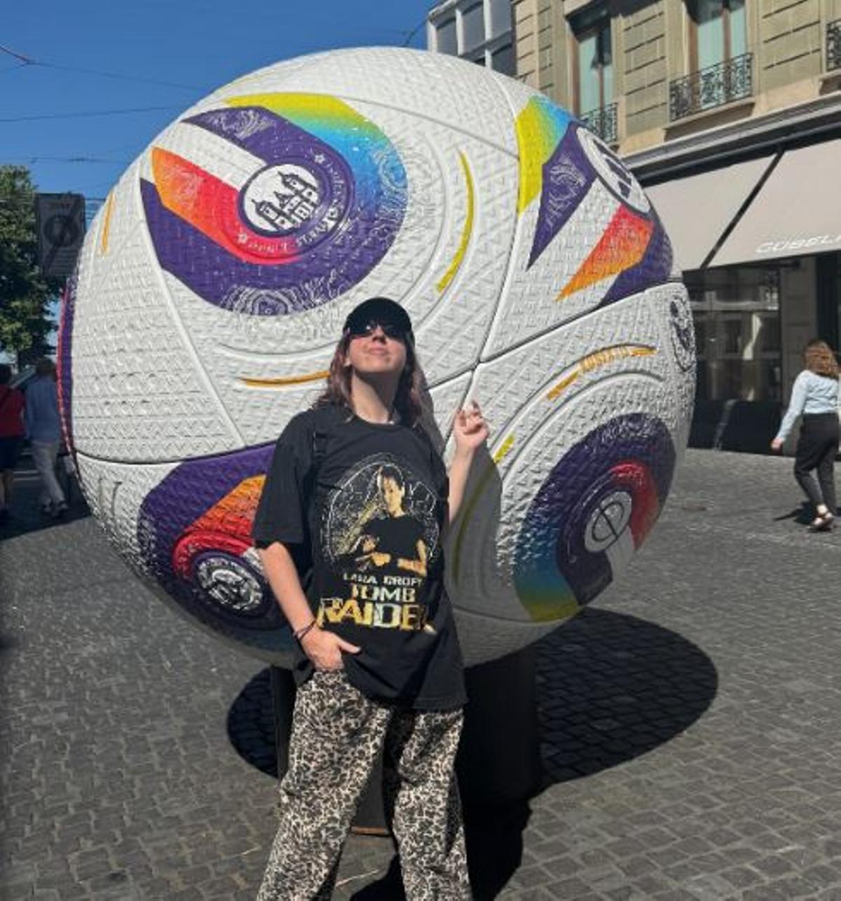 Carolina Iglesias en Suiza, durante la Eurocopa